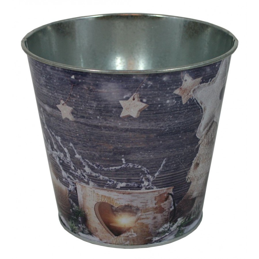 Kovový obal na květiny Natural X-Mas