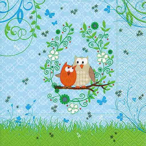 Papírové ubrousky Owls in Spring