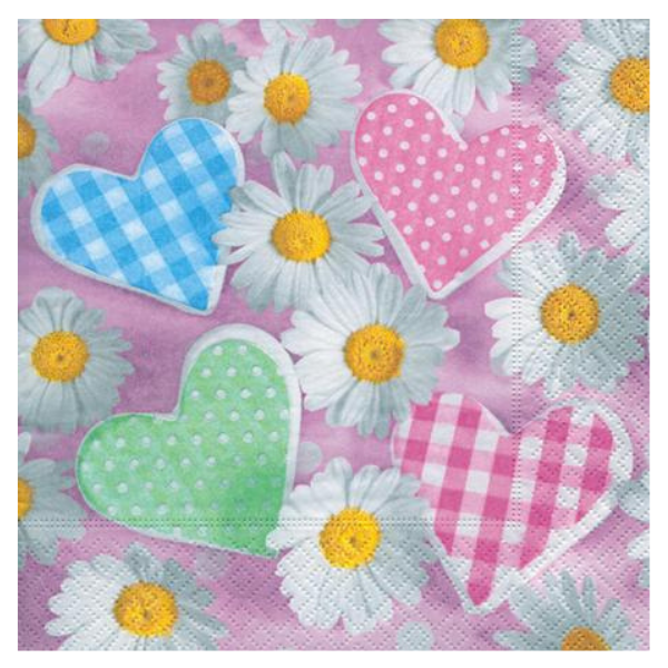 Papírové ubrousky Daisies and hearts
