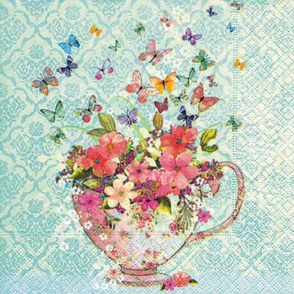 Papírové ubrousky Cup of flowers