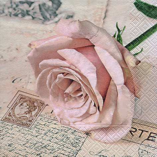 Papírové ubrousky Postcard rose