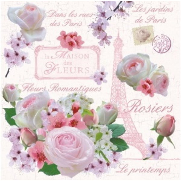 Papírové ubrousky Paris Fleurs