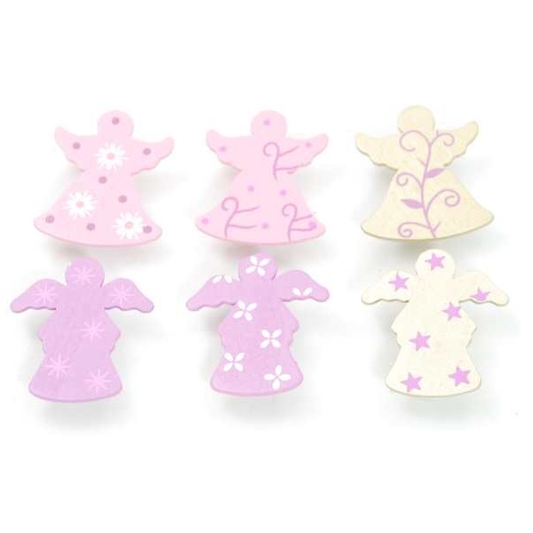 Dřevěný dekorační kolíček Andílci-sada 6ks