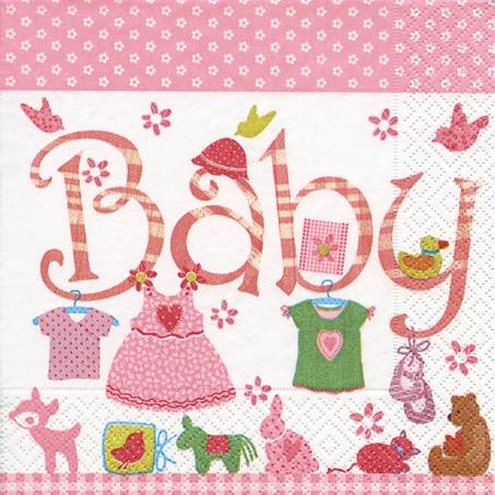 Papírové ubrousky Baby Girl