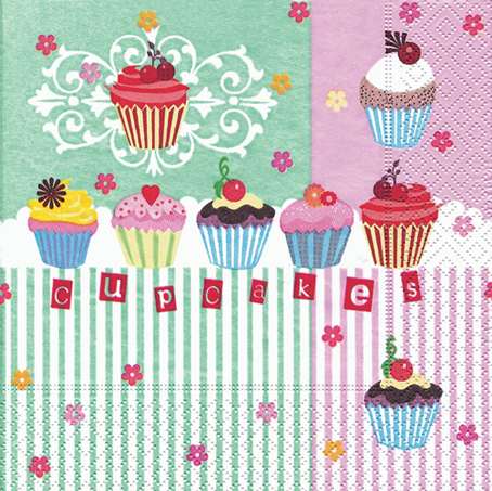 Papírové ubrousky Cupcakes