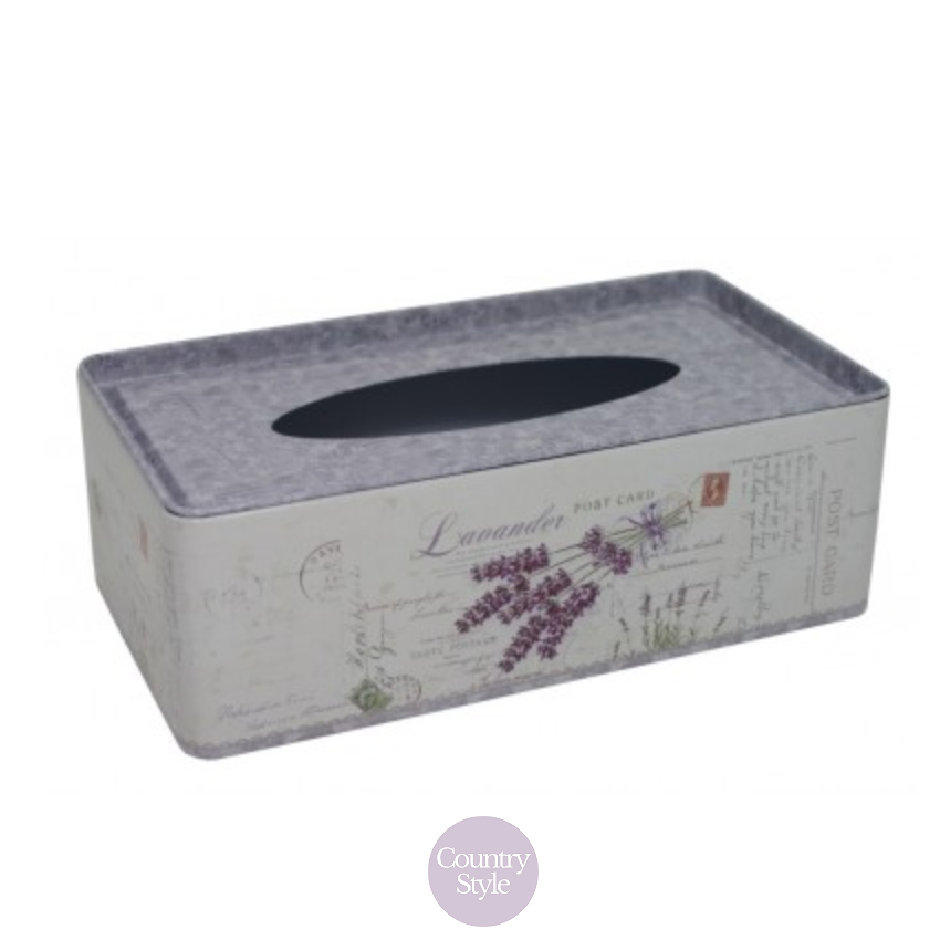 Kovová krabička na papírové kapesníky Levandule