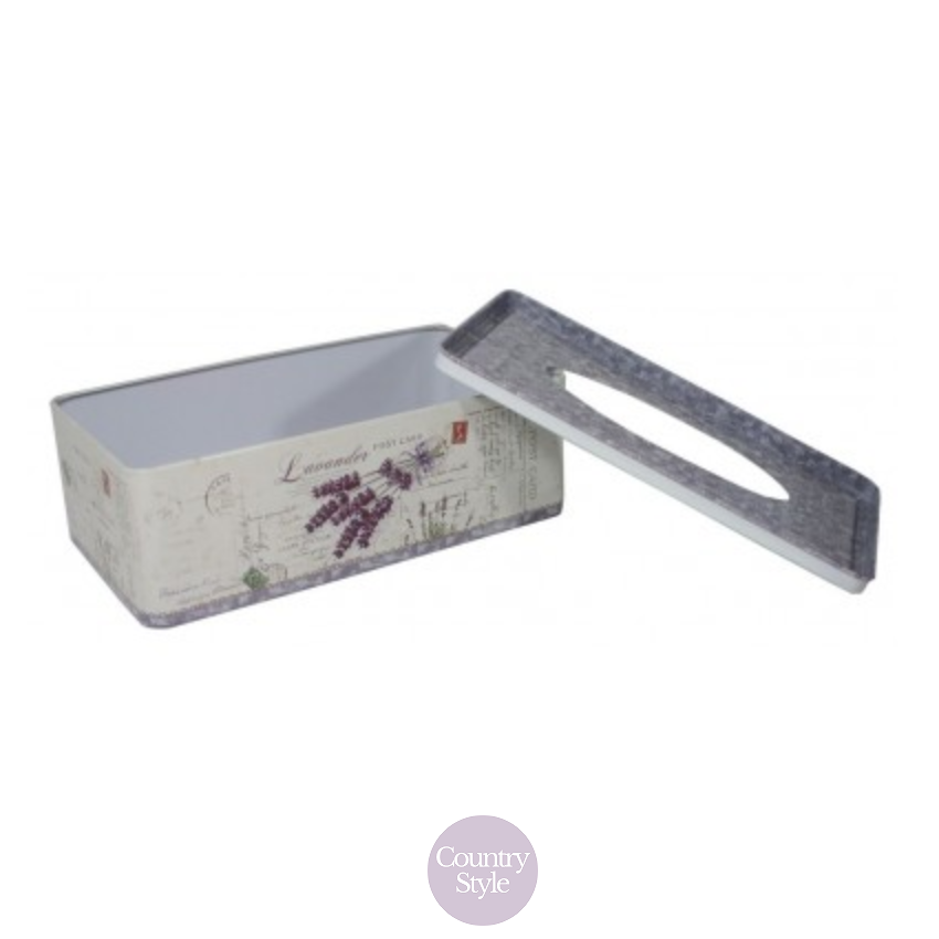 Kovová krabička na papírové kapesníky Levandule